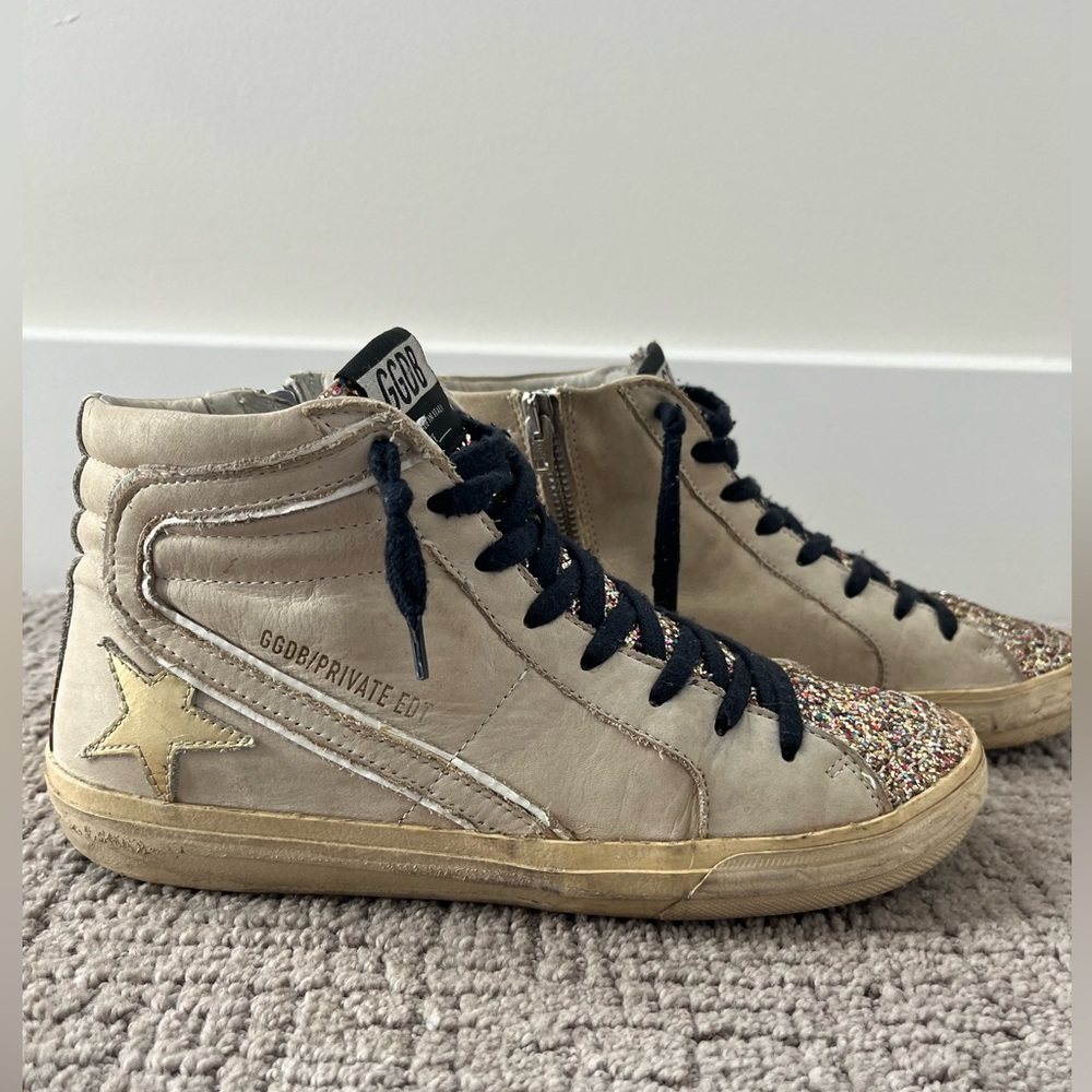 Super fun glitter Golden Goose, Well loved! Size 38
